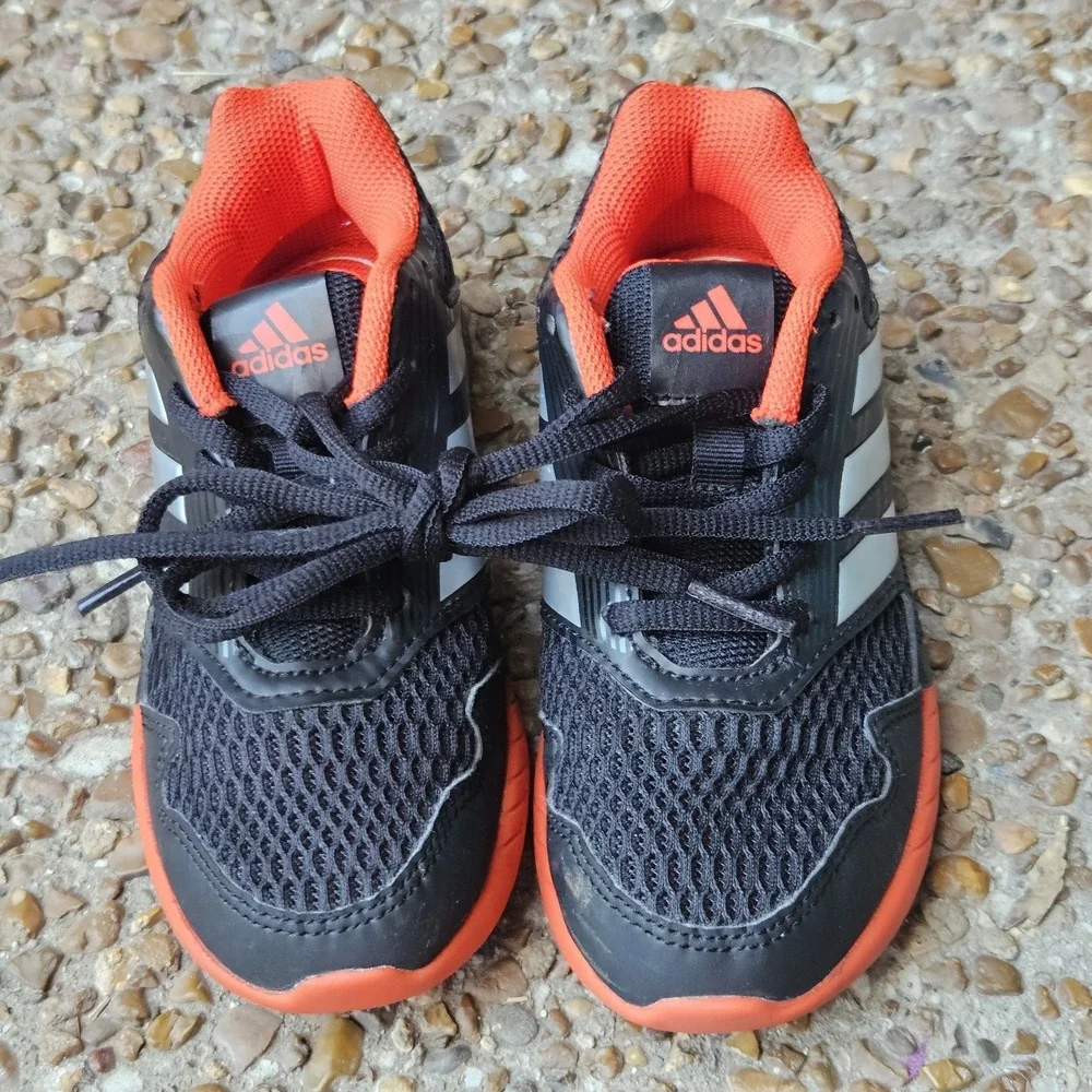 Adidas‎ EcoOrthoLite Toddler Boys Size 11 Athletic Shoes Black Red Sneakers